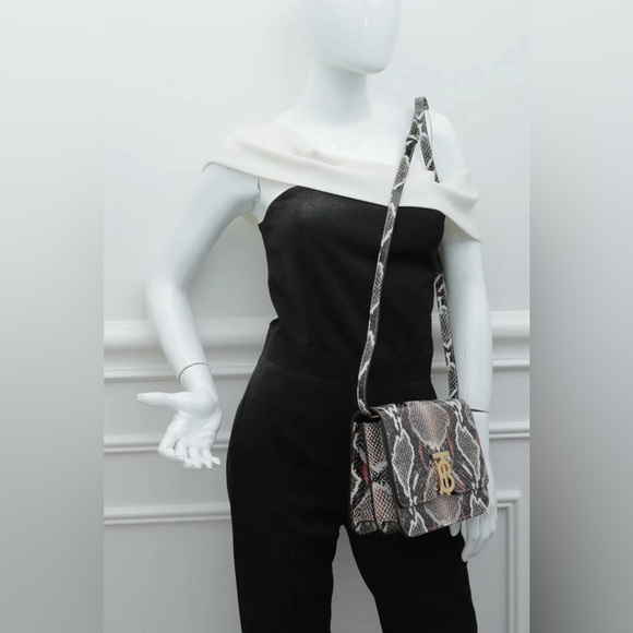Burberry Python Print TB Flap Small Bag - Picture 2 of 8
